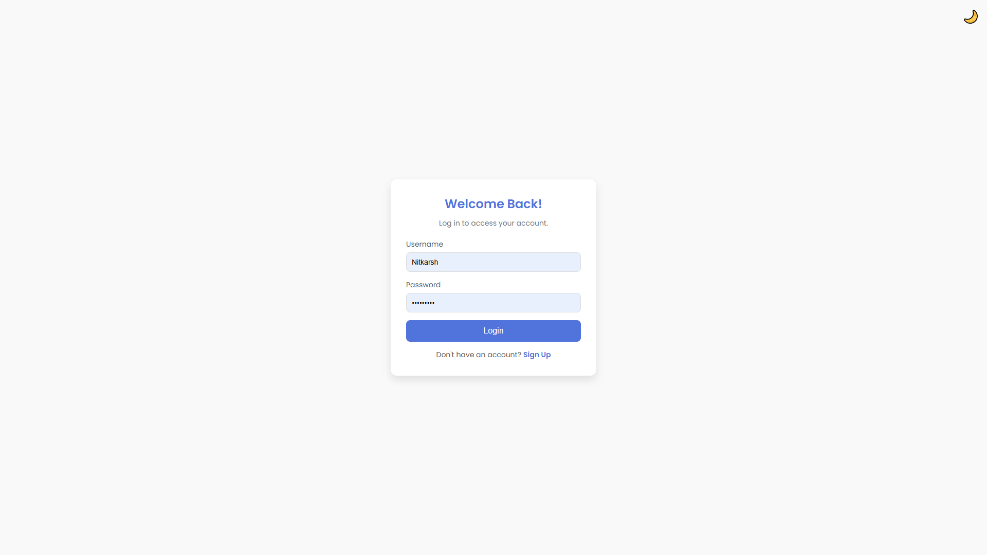 Login Page - White Theme