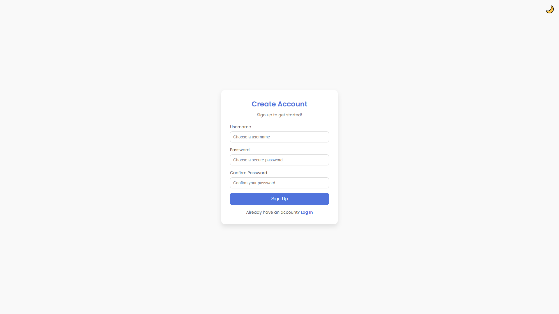 Registration Page - White Theme